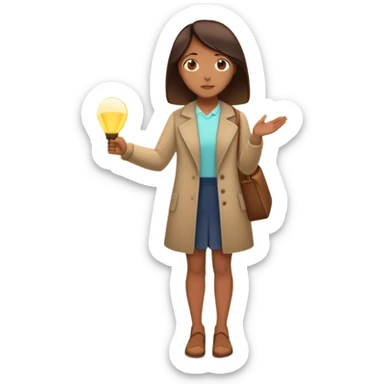 woman standing in front of a long road, looking forward with confidence—behind her, multiple closed doors symbolizing rejection, but one door ahead is glowing, representing the path forward. In her hand, she holds a small bright light, symbolizing her knowing—her guide. sticker