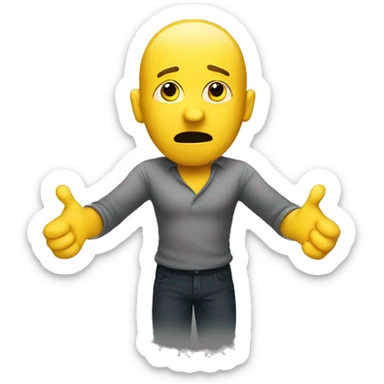 yellow man doing a shoulder shrug to show that he doesn't know something sticker
