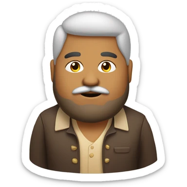 chubby handsome wheat white indian man with little beard and mustache  sticker
