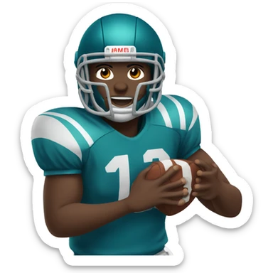 #11 African American playing football  sticker