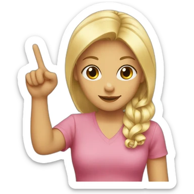 girl with blonde hair showing THREE fingers salute sticker