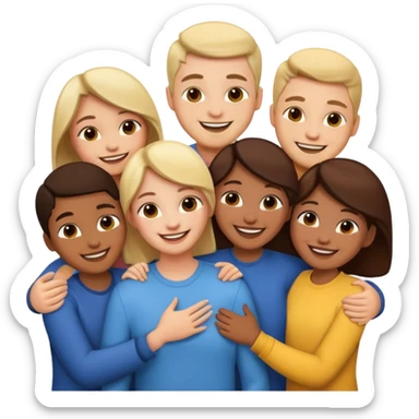 friends meeting each other sticker