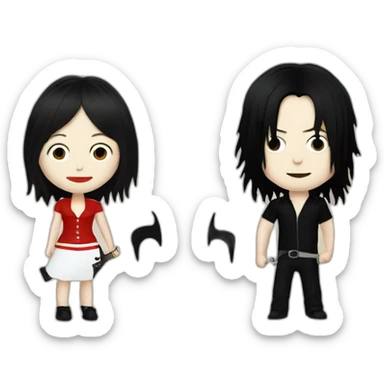 The rock band the white stripes with meg white and Jack white sticker
