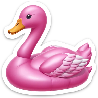 pink swan inflatable sticker