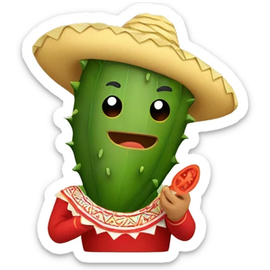 Mexicano comiendo nopal sticker
