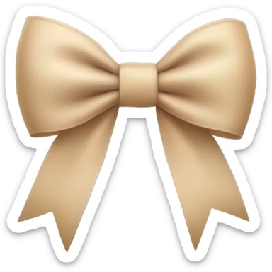 beige bow sticker