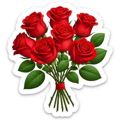 bouquet of red roses sticker