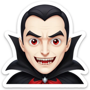 Dracula vampire with cape and fangs sticker