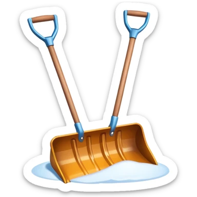 snow shovel object icon, metal snow shovel with wooden handle, winter equipment, glossy highlights, 3D cartoon, mobile game icon style, centered, clean background, no text, no watermark

 sticker