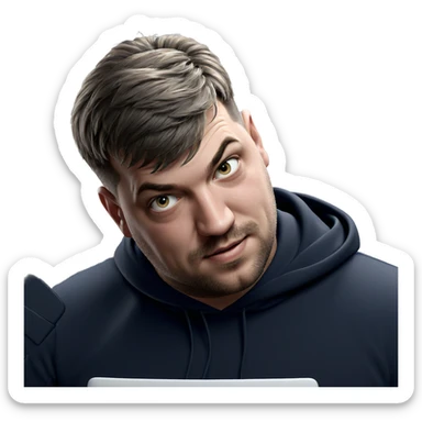 realistic portrait of a man sticker