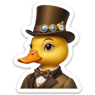 socialite stimpunk  duck sticker