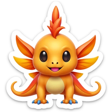 Randomly-colored colorful Fakémon-creature sticker