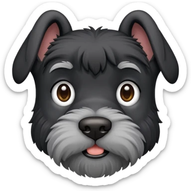 Black schnauzer with cropped ears and cropped tail sticker