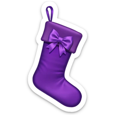 Purple Christmas stocking with bow sticker