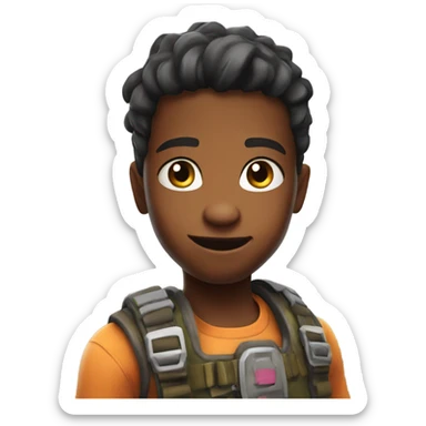 Kid play fortnite sticker