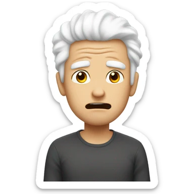 white skin white hair confused dad reaction sticker