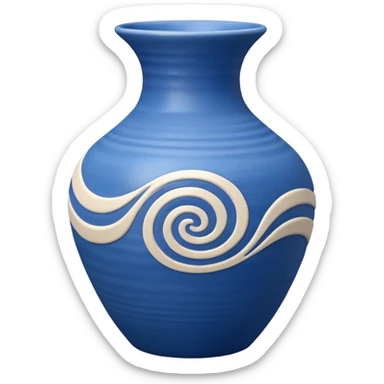 Spiral Pottery Vase blue sticker