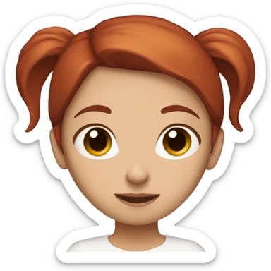 dark red hair girl holding calico sticker