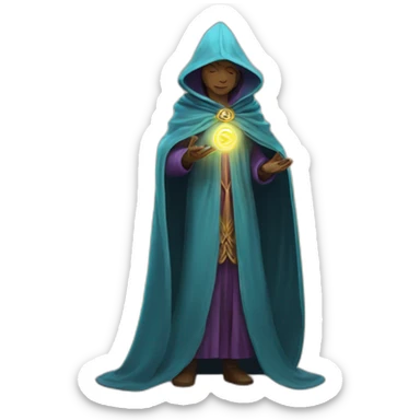 Mystic Oracle with a cloak  sticker