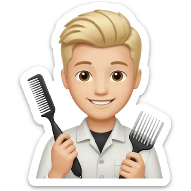 A beautiful boy salon Hairstylist sticker