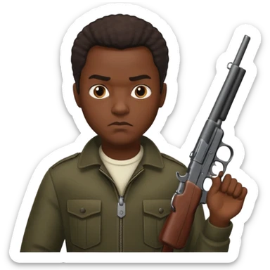 African American gangster terrorist with a gun sticker