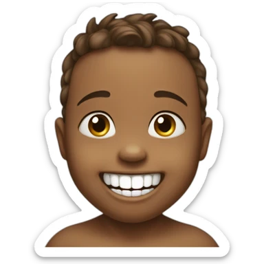 a baby boy smiling very funny and the teeth comes out  sticker