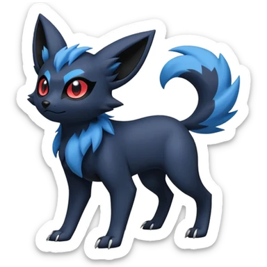 Zorua-Absol-Umbreon-Fakémon-hybrid-creature (full body)  sticker