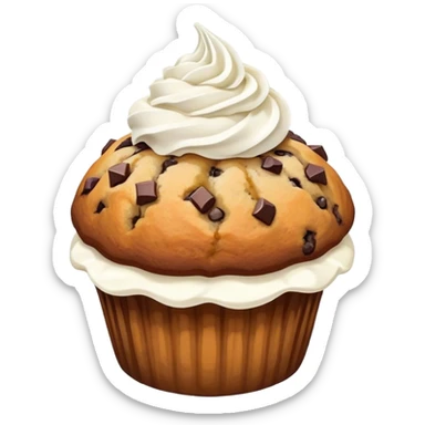 banana chocolate chip muffin with whip cream sticker