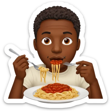 the black man who eats pasta sticker