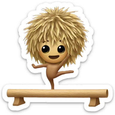 Tumbleweed doing gymnastics on balance beam sticker