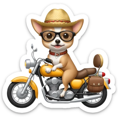 chihuahua montado en una moto sticker