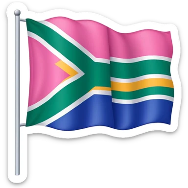 Pink flag of South Africa sticker