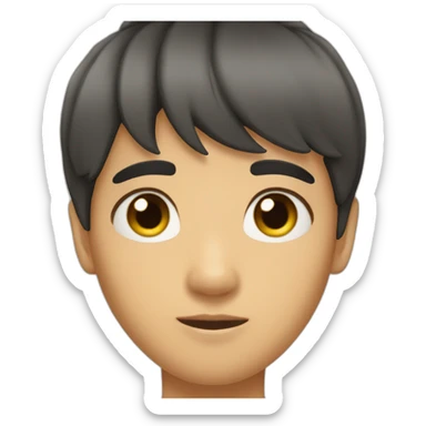 asian boy with bangs-handsome-slightly tanned skin-big eyes sticker