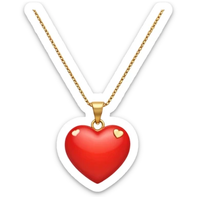 Heart charm in necklace – small red heart pendant.
 sticker