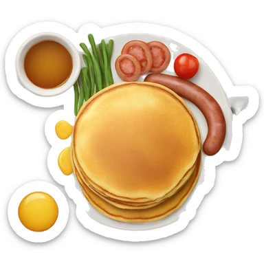 Pancakes, sausages, mixed veggies, beans breakfast sticker