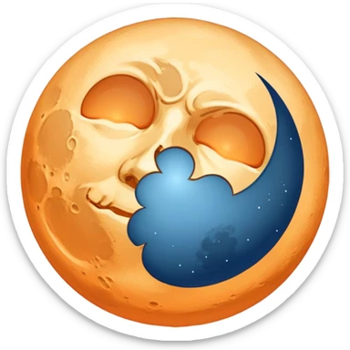 Blue moon with orange  sticker