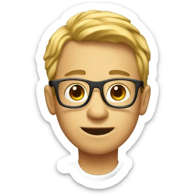 a geek with a laptop sticker