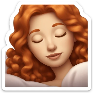 Pretty Redhead silky hair sleeping sticker