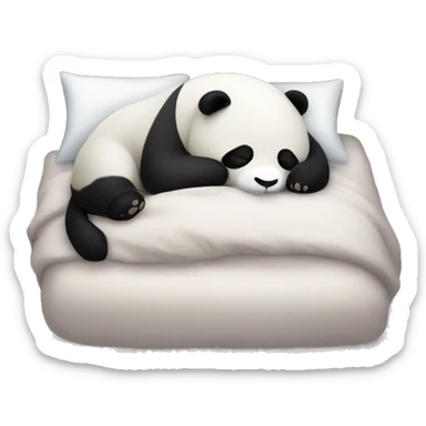 A panda sleeping in bed sticker