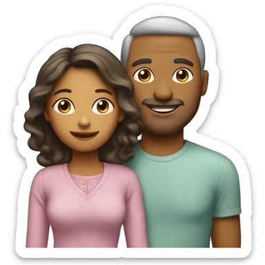 Mom daughter and dad liht color sticker