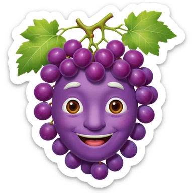 A grape with a face of a grandpa sticker