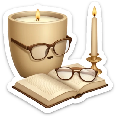 beige aesthetic objects like vase, book, pillow, glasses, and candle sticker