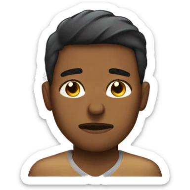 Young brown skin man tired and sweaty sticker