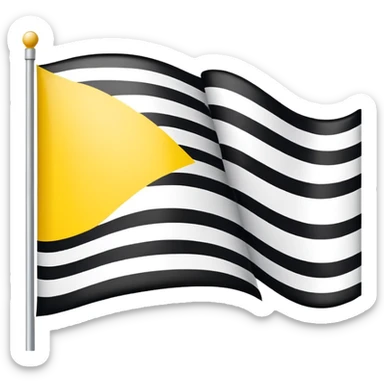 Flag of country, tricolour, horizontal. Black, yellow and white stripes sticker