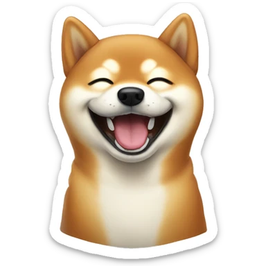 laughing shiba inu sticker