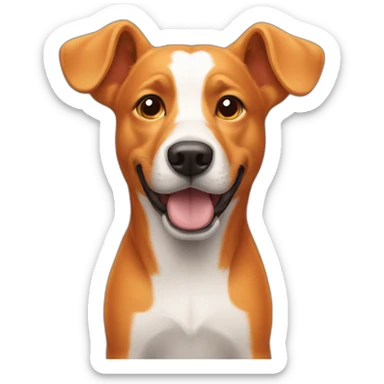 An orange dog with flopy ears sticker