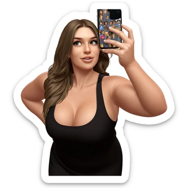 girl taking selfie in dress sticker