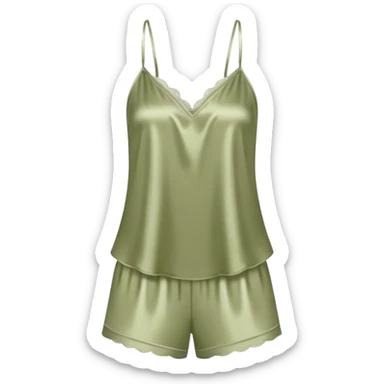 Pale olive satin camisole pajam sticker