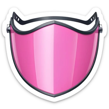 heavy duty pink shield visor, massive thickness, exaggerated Y2K style, substantial design sticker