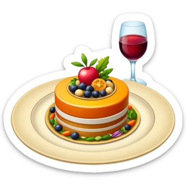 fancy fine dining meal sticker